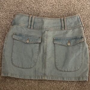 PrettyLittleThing Light Blue Denim Mini Skirt